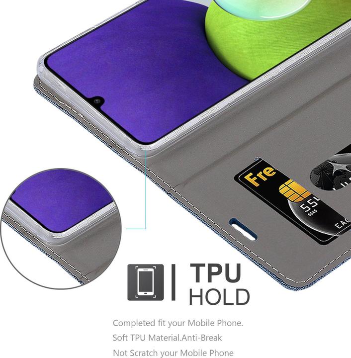 Produktbild Cadorabo Jeans Book Hülle (Samsung Galaxy M22, Samsung Galaxy A22, Samsung Galaxy A32)