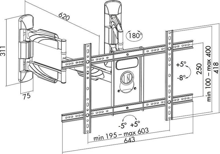 Actual product image LogiLink TV wall mount (Wall, 70", 45 kg)