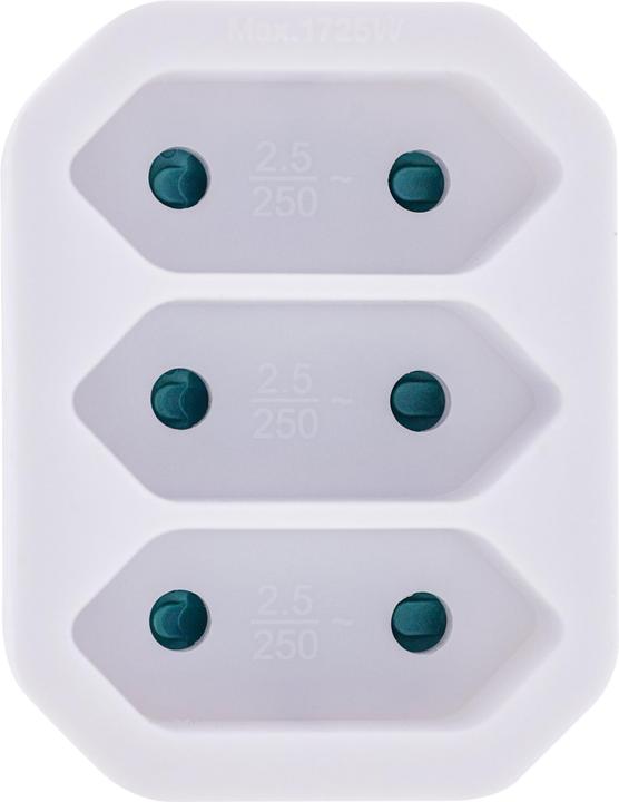 Actual product image InLine Socket outlet adapter, CEE7/17 to 3x Euro socket, with enhanced touch protection, white (3 x)