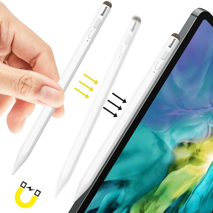 Image du produit Baseus Stylet Smooth Writing avec indicateurs LED (version Active+Passive) Blanc (Inclue : Universal Type-