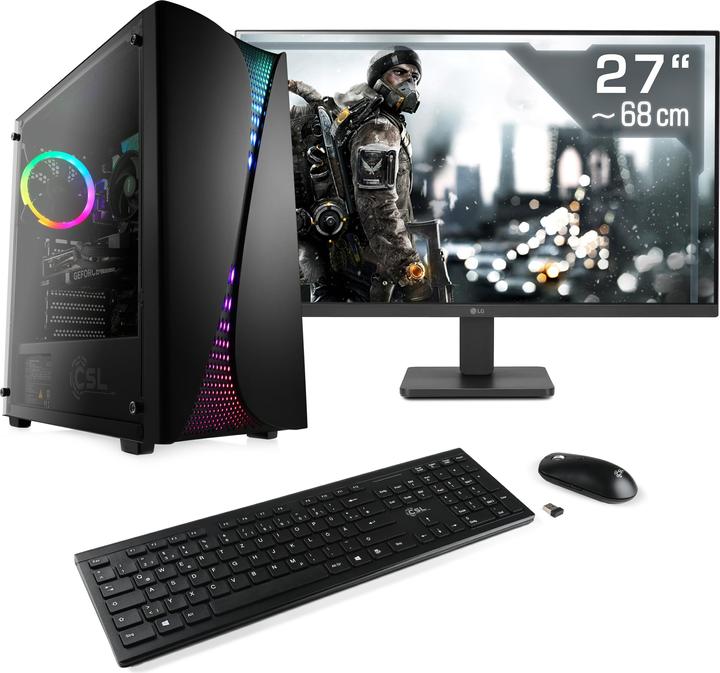 Produktbild CSL Gaming PC M11460H, QWERTZ Layout (DE) (AMD Ryzen 5 5600, 16 GB, 1000 GB, GeForce RTX 3050)