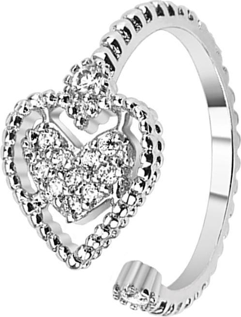 Star Piercing Ring silber mit Herz in Herz (50)