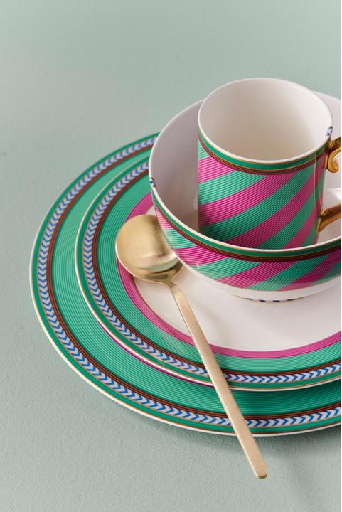 Produktbild PIP Studio Chique Stripes Suppenteller pink-green 23,5cm (1 x)