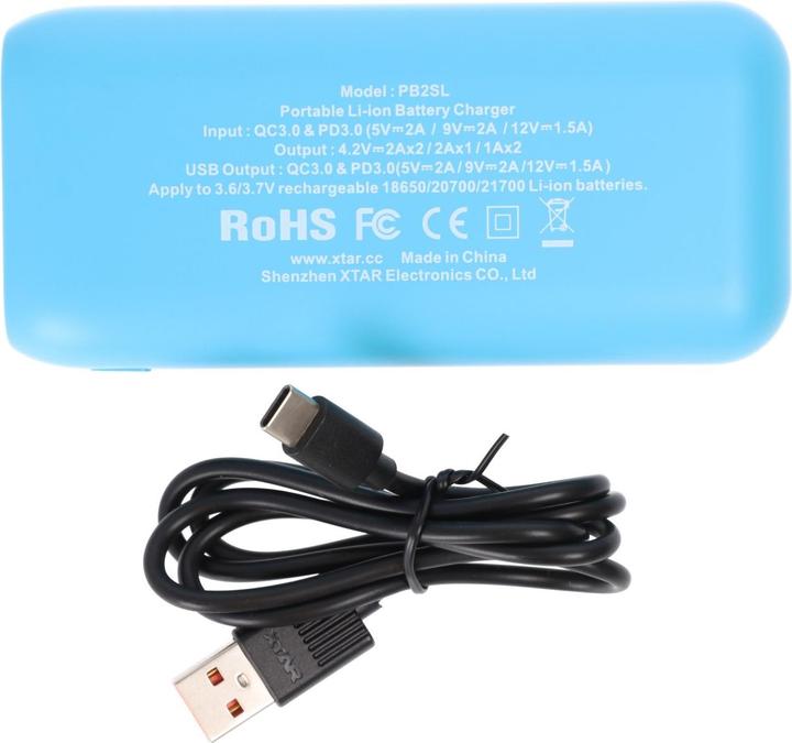 Actual product image Xtar PB2SL 2-way charger and power bank, for Li-ion batteries, with display (Chargers without battery)