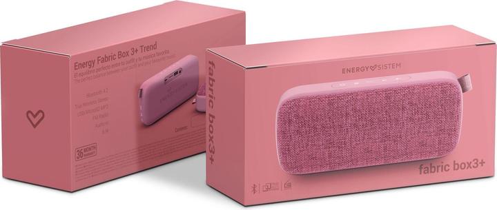 Actual product image Energy Sistem Box 3+ Portable Stereo Speaker Pink 6 W (9 h, Rechargeable battery operated)