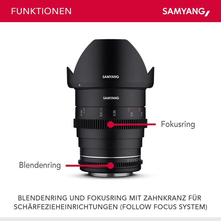 Produktbild Samyang 24mm T1.5 MK2 MFT (Micro Four Thirds, Vollformat, APS-C / DX, Micro Four Thirds)