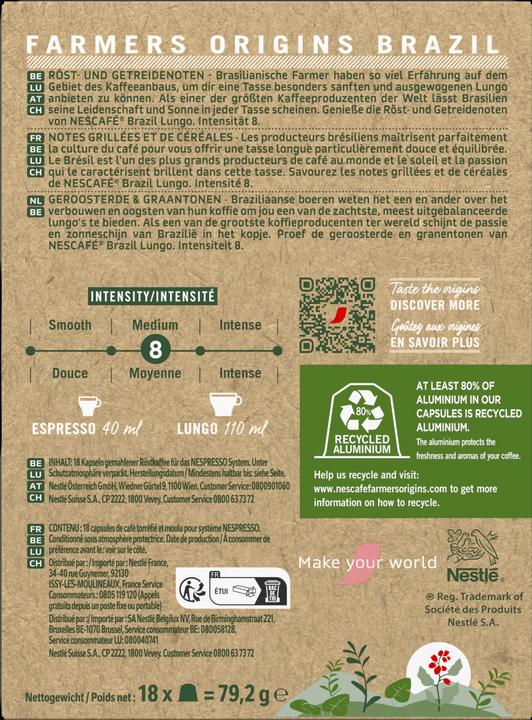 Produktbild Nescafé Farmers Origins Brazil (18 x Port.)
