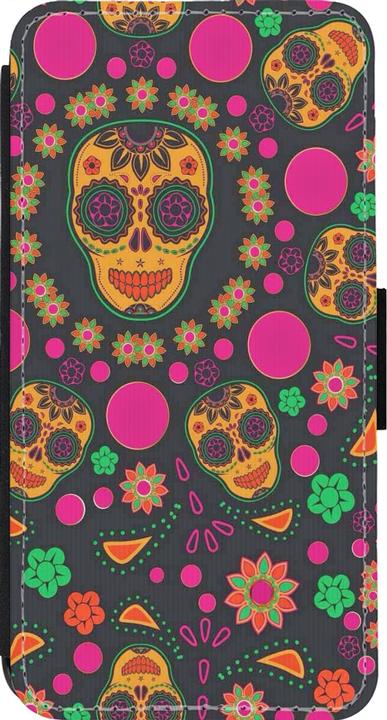 Actual product image PhoneLook Coque Wallet noir Halloween 22 colourful mexican skulls (Apple iPhone 13 Pro)