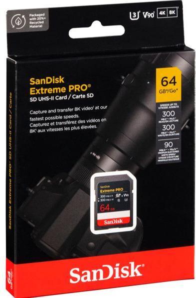 Produktbild SanDisk Extreme PRO UHS-II V90 (64 GB, SDXC, U3, UHS-II)