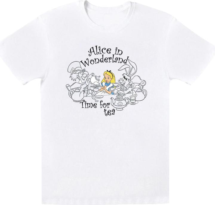 Produktbild Disney Mädchen Alice im Wunderland Zeit Tee TShirt aus Baumwolle (152, 158)
