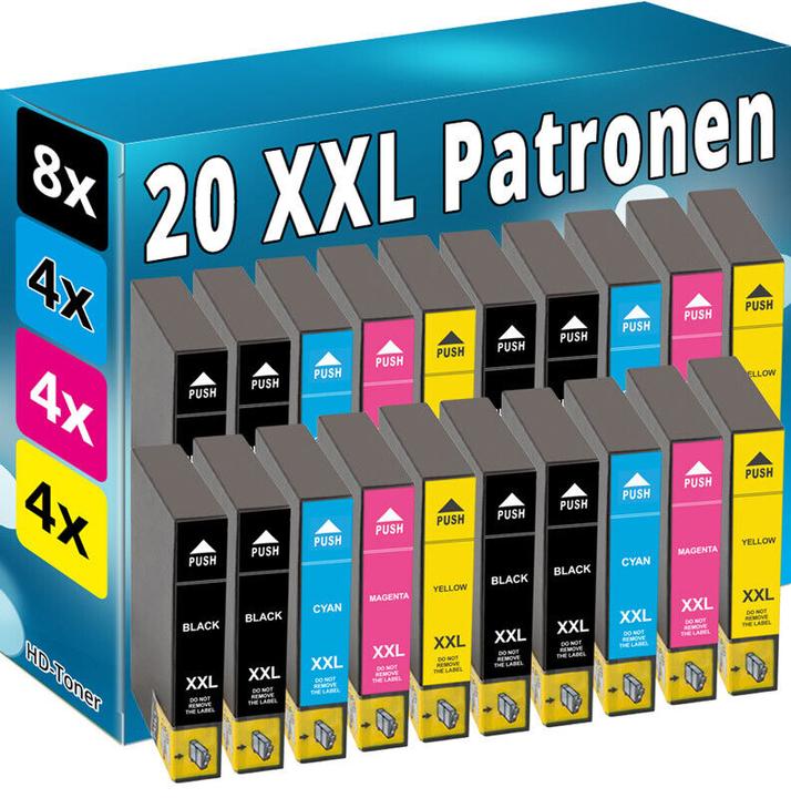 Actual product image Druckfuxx 20x Tinte Patronen für Epson WorkForce WF 2830 DWF 2835 DWF 2850 DWF
