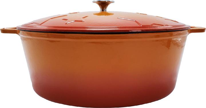 Produktbild Grillfürst Dutch Oven Sternentöpfchen / Gusseisen Bräter - emailliert - XL - orange