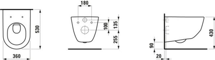 Actual product image Laufen Wall-hung WC PRO Wash-down, 360x530mm bahamabeige