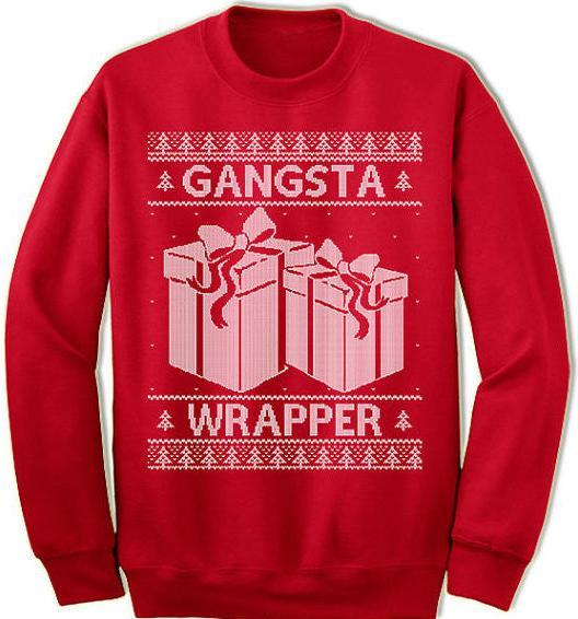 Green Turtle Gangsta Wrapper - Ugly Christmas Sweater (S)