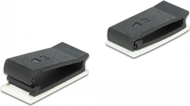 Produktbild Delock Kabelhalter mit Verschlussclip selbstklebend schwarz