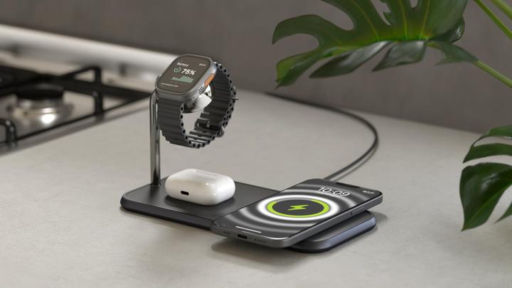 Produktbild Zens Dual+Watch Aluminium Magnetic Wireless Charger Black (20 W)
