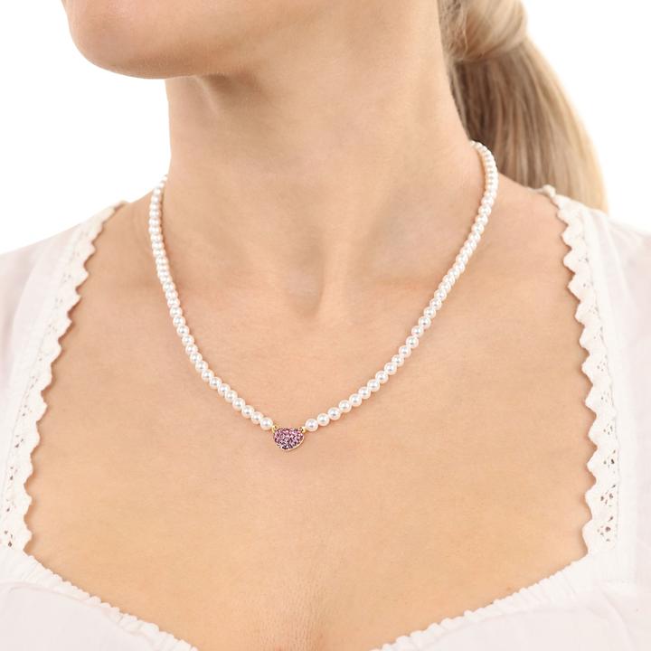 Immagine prodotto Amor Collana da donna, argento 925, cristallo sintetico, perla conchiglia (Argento 925)