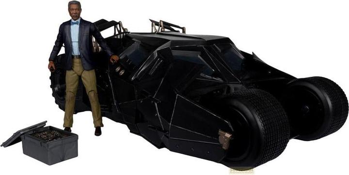 Actual product image McFarlane DC Multiverse Vehicle Tumbler with Lucuis Fox (The Dark Knight) (Gold Label)