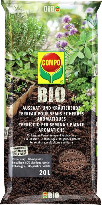 Compo BIO Zaai- en Kruidengrond (20 l, Potgrond zonder turf)