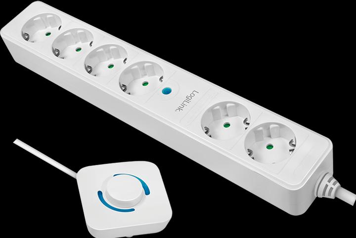 Image du produit LogiLink Bloc multiprise,6xCEE 7/3,avec interrupteur au pied,1,5 (6 x, CEE, 1.50 m)