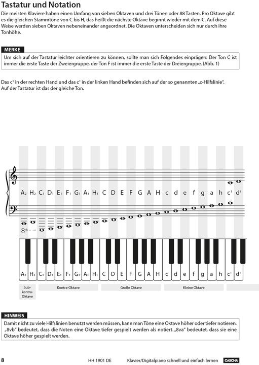 Produktbild Klavier / Digitalpiano - Schnell und einfach lernen (Deutsch, Cascha, 2018)