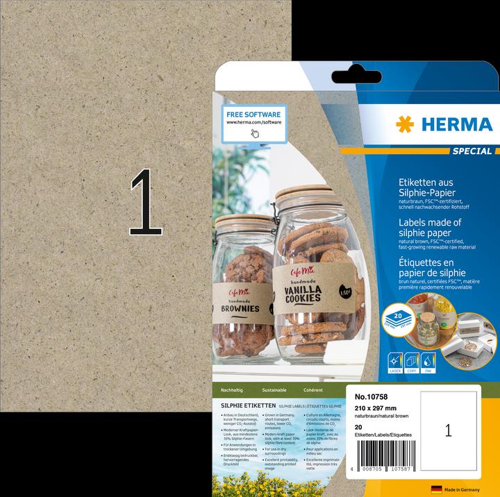 Produktbild HERMA Graspapier Etiketten A4