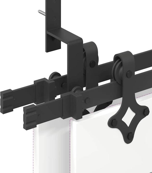 Actual product image VidaXL Sliding door fitting set 152.5 cm steel black Sliding door fitting set