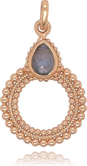 Leyda Anhänger Kreis Tropfen (vergoldet 750 / 18 K Gold, Silber 925, Stein)