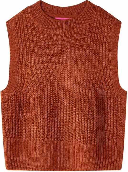 Actual product image VidaXL Children's jumper waistcoat knitted cognac 116,Material: 67 (116)