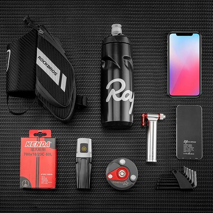 Actual product image Rockbros C32BK saddle bag 1.5 l with water bottle pocket - black (1.50 l, Frame bag)