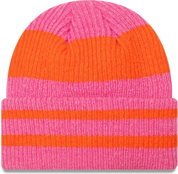 New Era Damen Wintermütze Cuff Stiped Pink / Orange