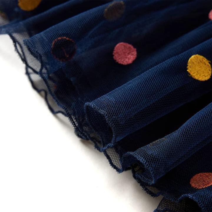 Actual product image VidaXL Children's tulle skirt with dot pattern navy blue 116,Material (116)