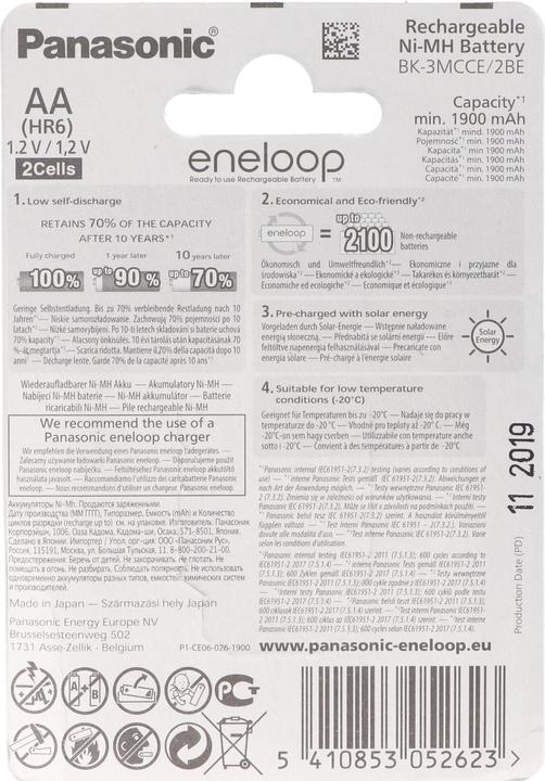 Produktbild Panasonic Akku passend für ABUS Funkalarmzentrale Secvest FU8000, 6x Akku Mignon und AccuSafe AA (6 Stk., AA, 2000 mAh)