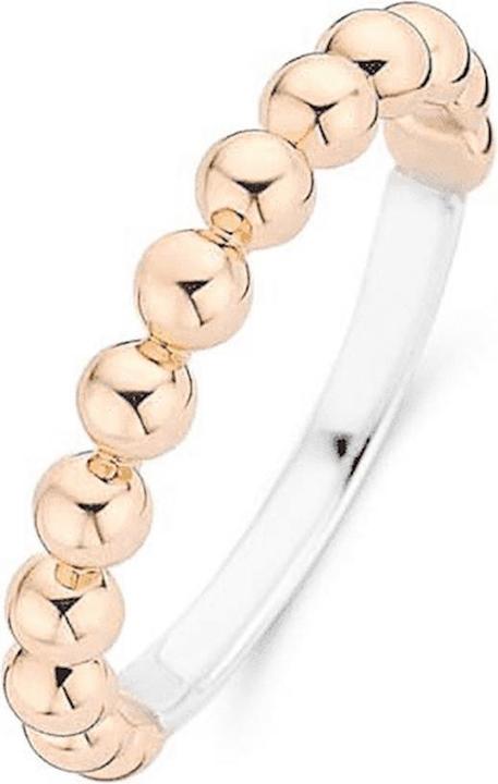 Ti Sento Milano Ring mit Kugelstruktur bicolor vergoldet 12181SY (56, 925 Silber)
