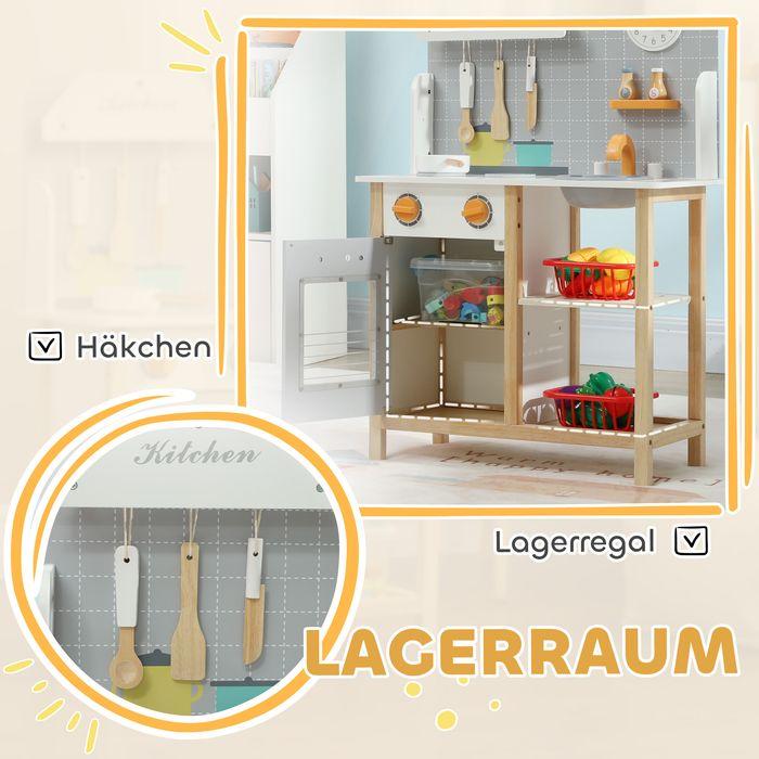 Produktbild Swisshandel24 Kinderküche Spielküche mit Herd, Ofen, Spüle, Uhr & Ablagen für 3-6 Jahre Grau