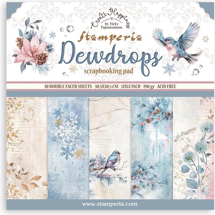 Actual product image Stamperia Scrapbook block "Dewdrops" (190 g/m², 10 x)
