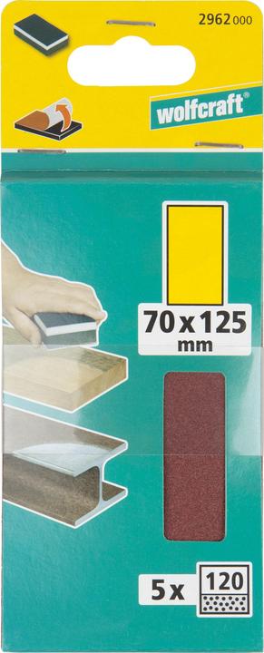 Produktbild wolfcraft wolfcraft 5 Haft-Schleifstr. Korund K120 70x125mm (P120)