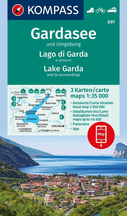 Produktbild Wanderkarten-Set 697 Gardasee und Umgebung - Lake Garda and its surroundings - Lago di