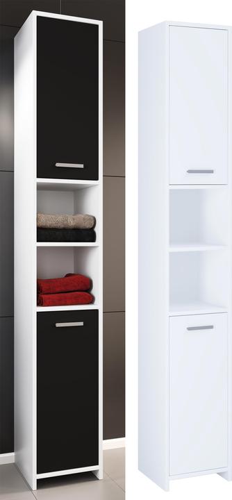 VCM Badmöbel Hochschrank Badschrank Zalo L Drehtüren (30 x 31 cm)