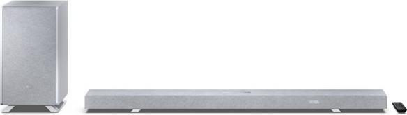 Sharp Speakers HT-SBW55121(SL) Q 5.1.2 Dolby Atmos/ DTS:X Soundbar with Wireless Subwoofer, Silver | (400 W, 5.1.2 Kanal)