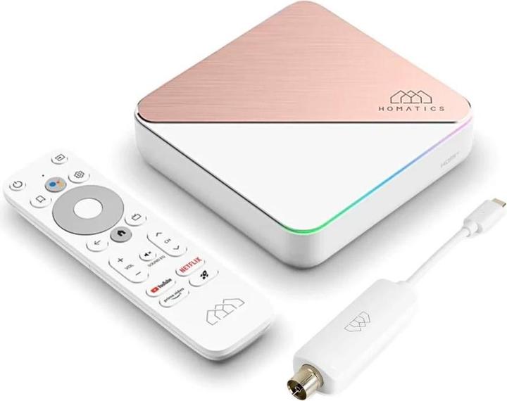 Actual product image Homatics Android TV Box R 4K Plus WiFi 4GB RAM/32GB ROM + DVB-T2 H.265 Decoder
