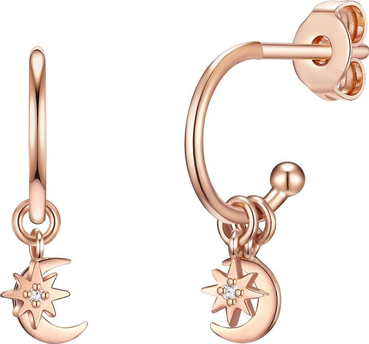 Glanzstücke München Damen Halbmond/Stern Sterling Silber Zirkonia roségold - 15832 (Sterling Silber)