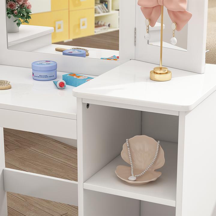 Produktbild Vicco Schminktisch für Kinder Estella, Weiss, 105 x 118 cm Mit Spiegel (41 x 105 x 118 cm)
