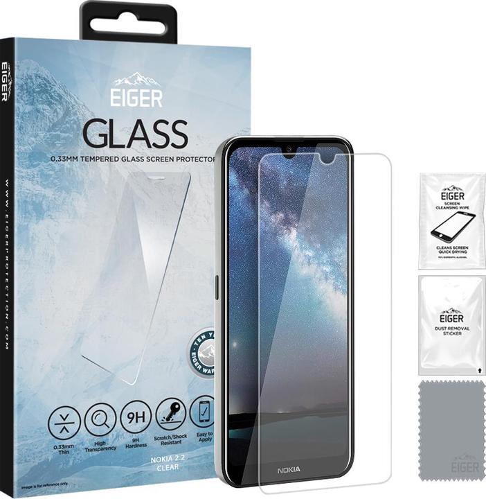 Actual product image Eiger Mountain Glass Clear (1 Piece, Nokia 2.2)