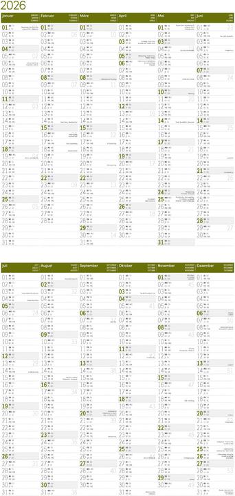 Nährwerte und Zutaten Alpen Kalender 2026 - 30x30 (30 x 30 cm, Harter Einband, Französisch, Englisch)