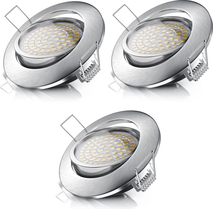 Produktbild Brandson 3x LED Einbaustrahler, dimm & schwenkbarer Deckenspot, Aluminium Rahmen, Deckenstrahler Warmweiss (320 lm)