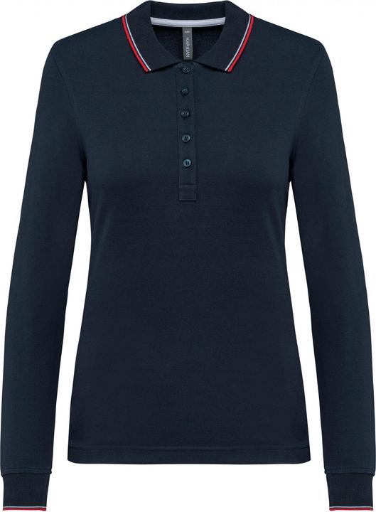 Kariban Polo-Shirt aus Piqué-Strick langarm, Damen