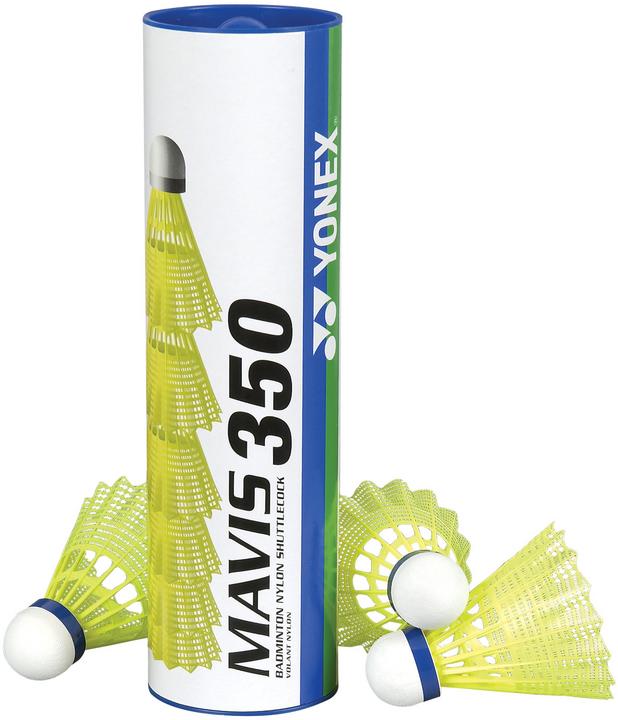 Image du produit Yonex Mavis 350 Nylon jaune, bleu (1 boîte de 6 volants)