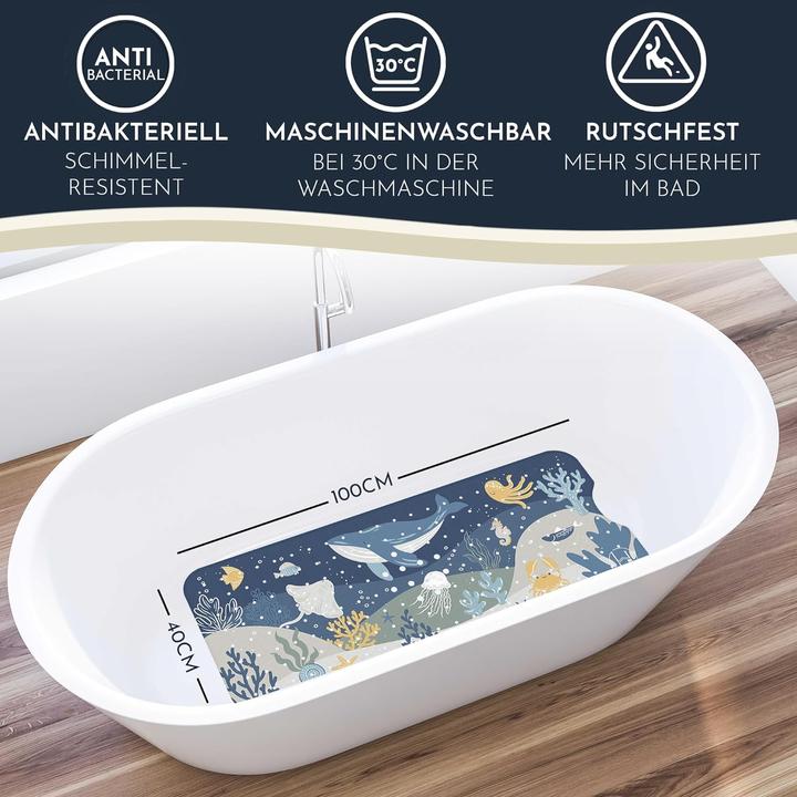 Produktbild Homerella Kinder Badewannenmatte 100x40 cm - Antirutschmatte Badewanne BPA frei (100 x 40 cm)