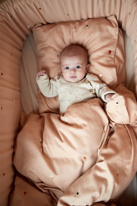 Actual product image Filibabba Baby Bedlinen – Embroidered Cool Summer Design – Frappé (70 x 100 cm, 40 x 45 cm)